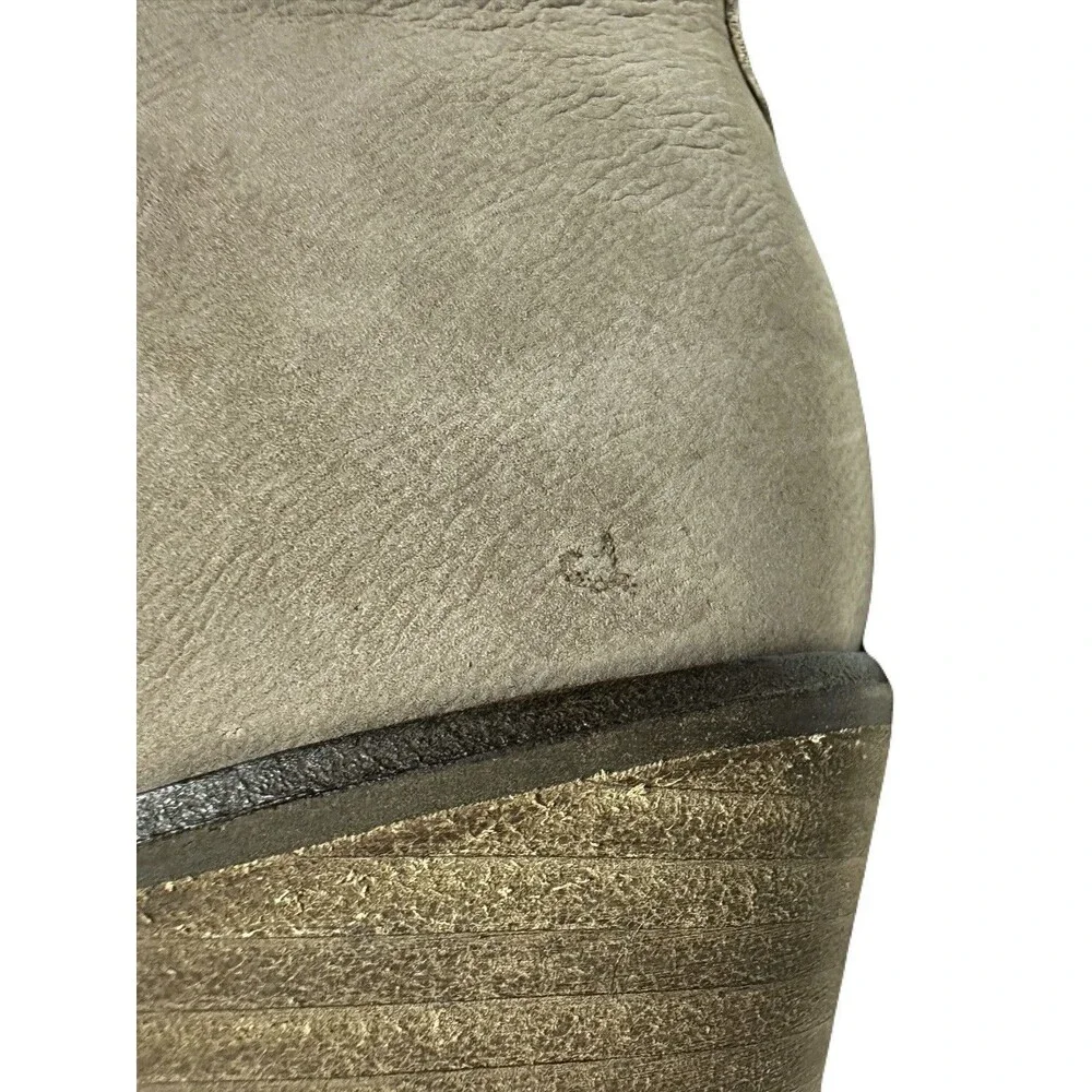 New earth Womens Size 7.5 Marisole Block Heel Casual Taupe Leather Booties